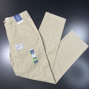 George Premium Straight Stretch Men's Khaki Pants Size 34x34 Beige - NWT New